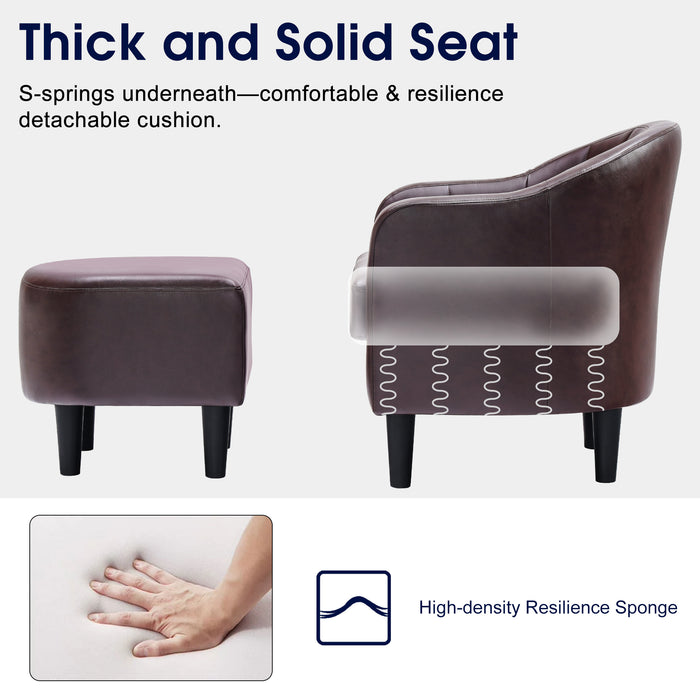Chair with on sale footstool underneath