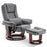 MCombo Recliner with Ottoman Chair Accent Recliner Chair with Vibration Massage, 360 Degree Swivel Wood Base, Faux Leather 9096