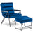 Mcombo Accent Chair with Ottoman, Velvet Modern Tufted Curved Backrest Club Chair, Upholstered Leisure Chairs with Metal Legs for Bedroom Living Room 4750/4747