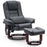 MCombo Recliner with Ottoman Chair Accent Recliner Chair with Vibration Massage, 360 Degree Swivel Wood Base, Faux Leather 9096