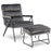 Mcombo Accent Chair with Ottoman, Velvet Modern Tufted Curved Backrest Club Chair, Upholstered Leisure Chairs with Metal Legs for Bedroom Living Room 4750/4747