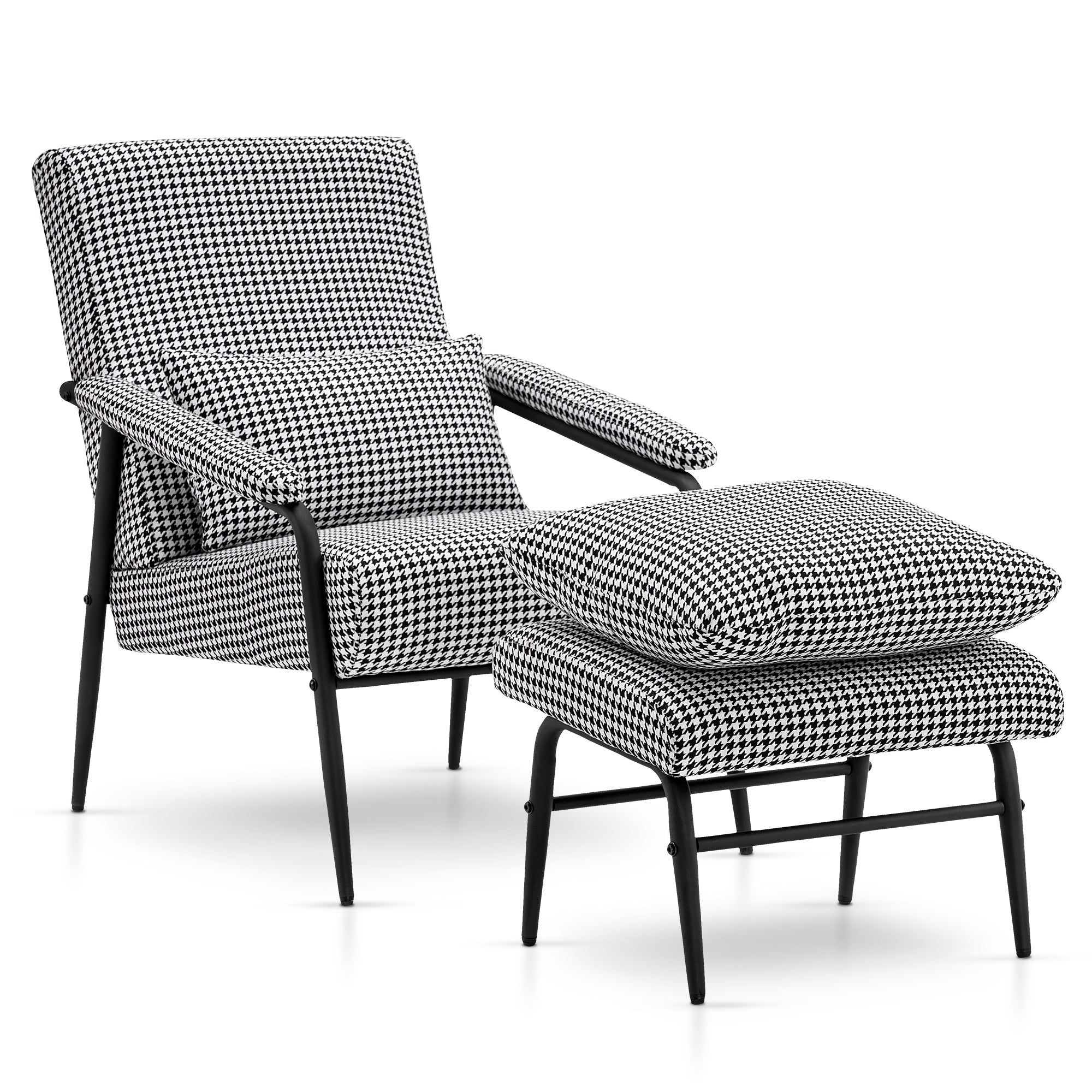 Accent Chair with Ottoman, Fabric 4123