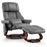 MCombo Recliner with Ottoman Reclining Chair with Massage and Lumbar Pillow, 360 Degree Swivel Wood Base, Faux Leather 9068