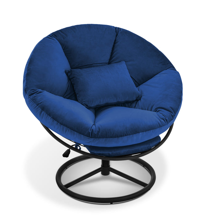 Mcombo Swivel Papasan Chairs, Gas Lift Cozy Chair with Height Adjustment, Velvet Rocking Saucer Chair for Living Room Bedroom HQ405