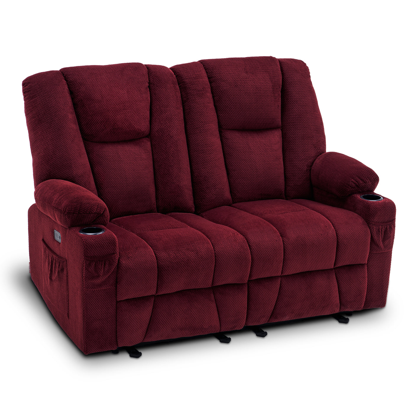 Fabric Power Loveseat Recliner, Electric Reclining Sofa with He