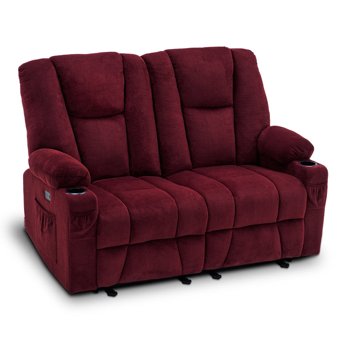 Mcombo Fabric Power Loveseat Recliner