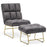 MCombo Accent Chair with Ottoman, Hot-Stamping Club Chair With Golden Metal Legs, Lounge Sofa Couch for Living Reading Room Bedroom 4013