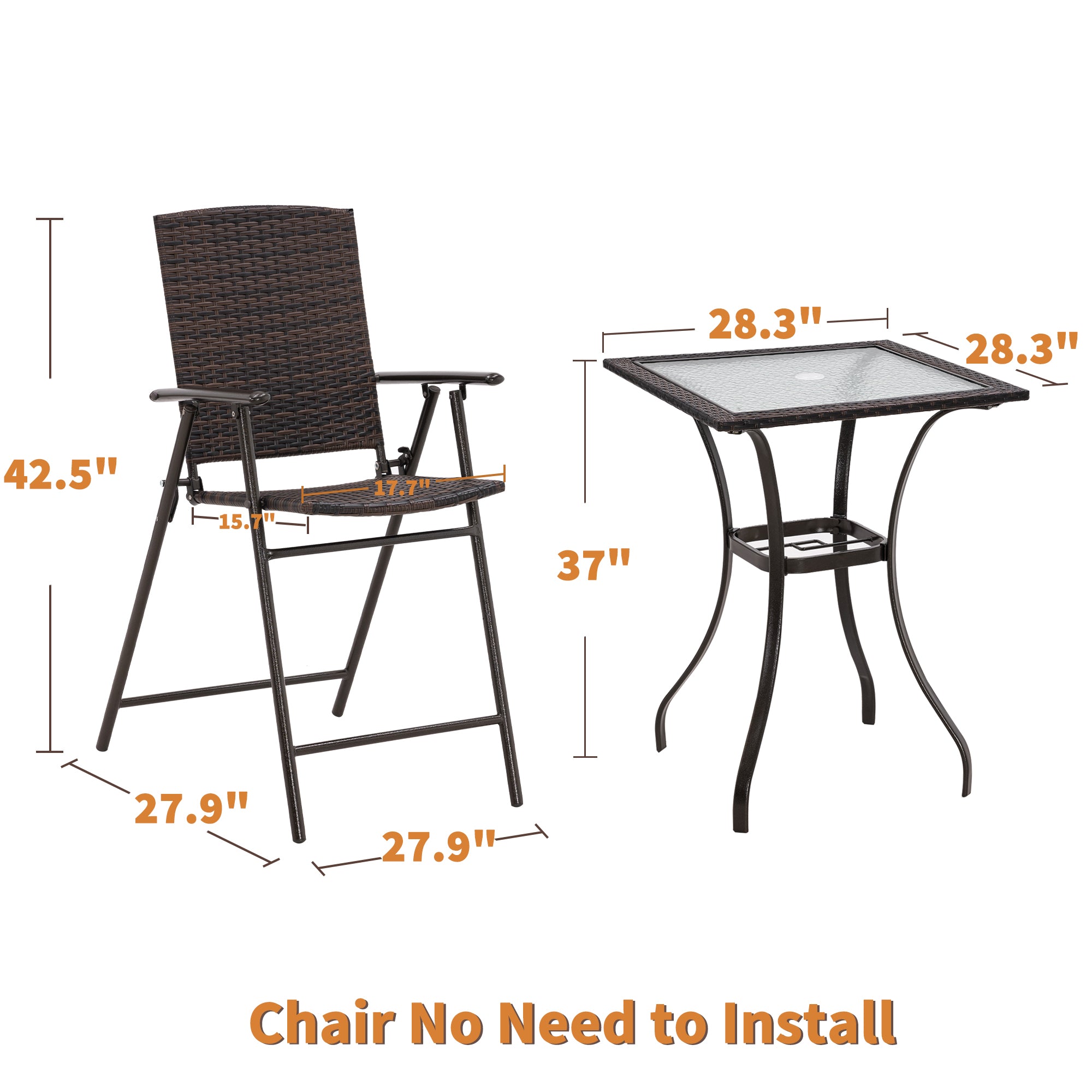 5pc Wicker Patio Dining Set, DS86