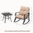 MCombo Patio Rocking Chair Set,3 Piece Outdoor Rocking Chairs with Cushions, Bistro Set of Coffee Table with Black Tempered Glass 6084-RCKC05-BG