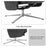 Mcombo Swivel Recliner with Ottoman, Modern Armchair with Heavy Duty Aluminum Base, Faux Leather Lounge Chair for Living Room Bedroom Office, 4603