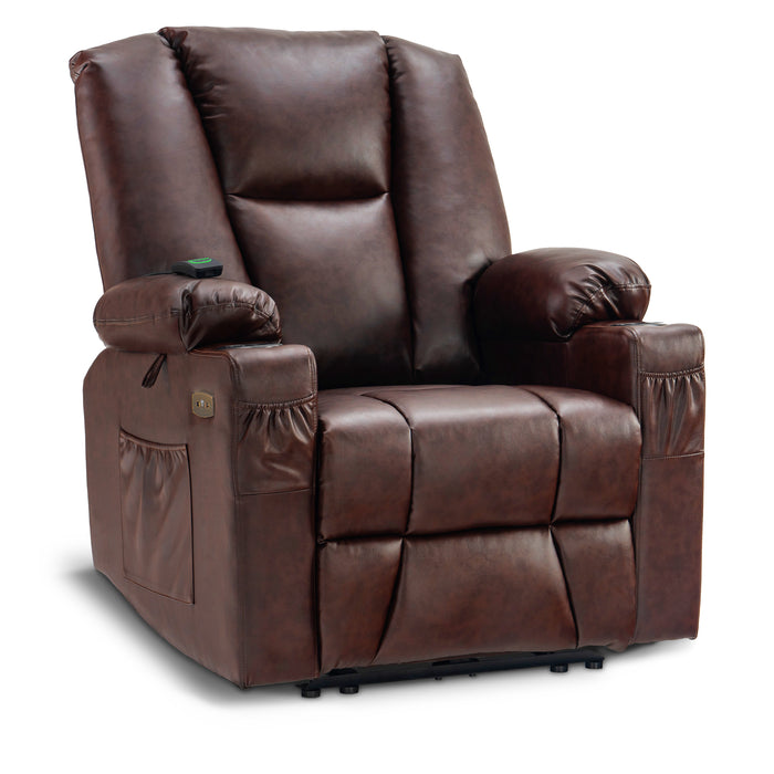 Mcombo Electric Power Recliner Chair with Massage & Heat, Extended