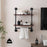 Industrial Pipe Bathroom Wall Shelf, Rustic Wall Mounted Storage Shelves with Towel Bar for Bathroom Kitchen, Wall Organizer Towel Racks Over Toilet, Retro Brown us-6090-HG311/322/333BR