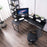 L-Shaped Corner Desk Computer Gaming Desk with Monitor Stand , Home Office Writing Workstation, Black, 63 x 44 inch (Black),6090-home-6404BK/BR/DB