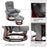 MCombo Recliner with Ottoman Chair Accent Recliner Chair with Vibration Massage, 360 Degree Swivel Wood Base, Faux Leather 9096