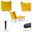 Mcombo Accent Chair with Ottoman, Velvet Modern Tufted Wingback Club Chair, Upholstered Leisure Chairs with Metal Legs for Bedroom Living Room 4079
