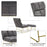 MCombo Accent Chair with Ottoman, Hot-Stamping Club Chair With Golden Metal Legs, Lounge Sofa Couch for Living Reading Room Bedroom 4013