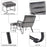 Mcombo Accent Chair with Ottoman, Velvet Modern Tufted Curved Backrest Club Chair, Upholstered Leisure Chairs with Metal Legs for Bedroom Living Room 4750/4747