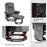 MCombo Fabric Recliner Massage Chair with Ottoman, Swivel Chair with Wood Base, for Living Reading Room Bedroom, 9099