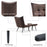 MCombo Accent Chair with Ottoman, Velvet Modern Tufted Wingback Club Chair, Upholstered Leisure Chairs with Metal Legs for Bedroom Living Room 4079