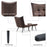 Mcombo Accent Chair with Ottoman, Velvet Modern Tufted Wingback Club Chair, Upholstered Leisure Chairs with Metal Legs for Bedroom Living Room 4079