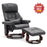 MCombo Recliner with Ottoman Reclining Chair with Massage and Lumbar Pillow, 360 Degree Swivel Wood Base, Faux Leather 9068