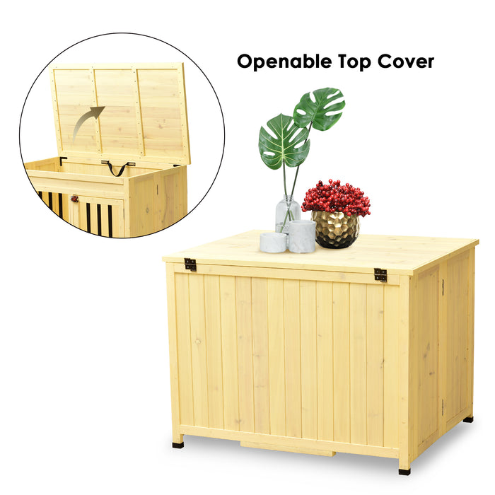 Mcombo Wooden Dog Crate Furniture End Table with Door, No Assembly Portable Foldable Pet Crate Dog Kennel Indoor with Removable Tray