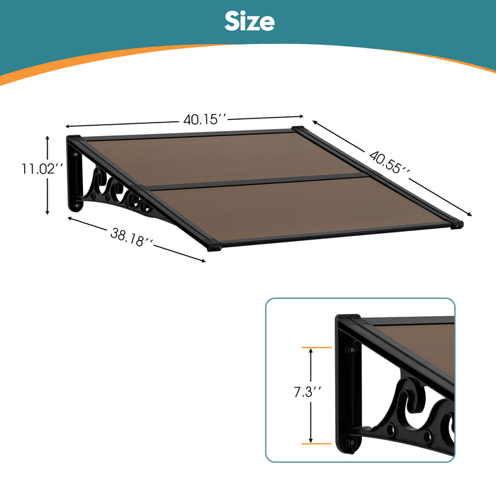 MCombo Window Awnings, Polycarbonate Awnings for Doors, Outdoor Patio Canopy Cover AW404/AW408