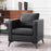 Mcombo Modern Accent Chair, Club Armchair with Metal Legs, Faux Leather Single Sofa Chairs for Living Room Bedroom Office LW654