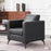 Mcombo Modern Accent Chair, Club Armchair with Metal Legs, Faux Leather Single Sofa Chairs for Living Room Bedroom Office LW654