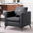 Mcombo Modern Accent Chair, Club Armchair with Metal Legs, Faux Leather Single Sofa Chairs for Living Room Bedroom Office LW654