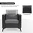 MCombo Modern Accent Chair, Club Armchair with Metal Legs, Faux Leather Single Sofa Chairs for Living Room Bedroom Office LW654