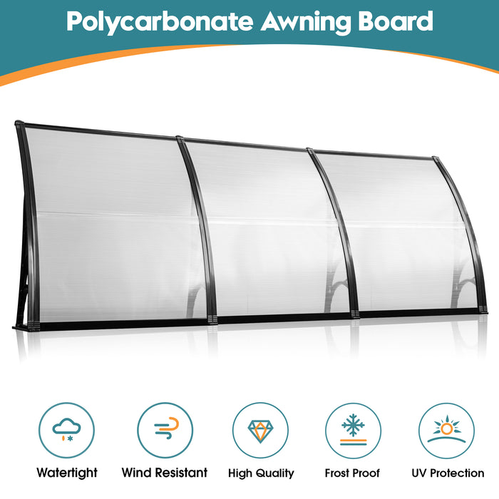 MCombo 40"×40", 40"×80" ,or 40"×120" Window Awning Outdoor Polycarbonate Front Door Patio Cover Garden Canopy 6055-4040/4080/4012