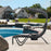Mcombo Outdoor Chaise Lounge Chair w/Adjustable Canopy, Adjustable Cushioned Reclining Chair w/Side Pocket and Arc Stand, Sun Lounger for Beach Poolside Backyard Balcony Porch, 4097