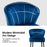 Mcombo Modern Accent Chair, Velvet Tufted Wingback Club Chairs, Leisure Upholstered Side Chair with Wood Legs, Comfy Shell Chair Vanity Chair for Living Room Bedroom Reception 4720