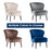 Mcombo Modern Accent Chair, Velvet Tufted Wingback Club Chairs, Leisure Upholstered Side Chair with Wood Legs, Comfy Shell Chair Vanity Chair for Living Room Bedroom Reception 4720