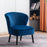 Mcombo Modern Accent Chair, Velvet Tufted Wingback Club Chairs, Leisure Upholstered Side Chair with Wood Legs, Comfy Shell Chair Vanity Chair for Living Room Bedroom Reception 4720