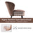 Mcombo Modern Accent Chair, Velvet Tufted Wingback Club Chairs, Leisure Upholstered Side Chair with Wood Legs, Comfy Shell Chair Vanity Chair for Living Room Bedroom Reception 4720