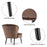 Mcombo Modern Accent Chair, Velvet Tufted Wingback Club Chairs, Leisure Upholstered Side Chair with Wood Legs, Comfy Shell Chair Vanity Chair for Living Room Bedroom Reception 4720