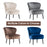 MCombo Modern Accent Chair, Velvet Tufted Wingback Club Chairs, Leisure Upholstered Side Chair with Wood Legs, Comfy Shell Chair Vanity Chair for Living Room Bedroom Reception 4720