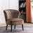 Mcombo Modern Accent Chair, Velvet Tufted Wingback Club Chairs, Leisure Upholstered Side Chair with Wood Legs, Comfy Shell Chair Vanity Chair for Living Room Bedroom Reception 4720