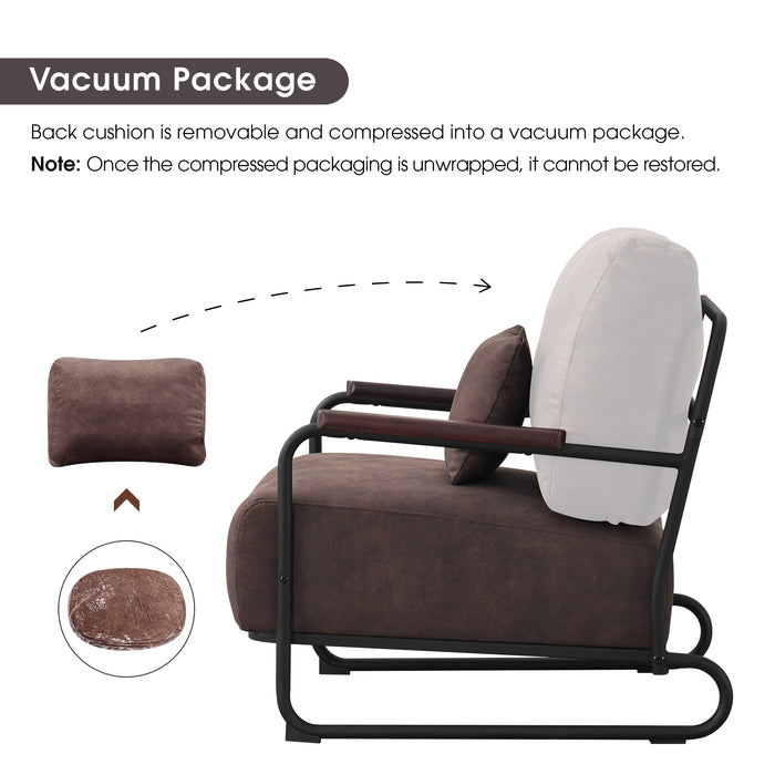 Mcombo Modern Accent Chairs, Armchair with Extra-Thick Cushion, Bronzing Fabric Upholstered Lounge Sofa Chairs for Living Room Bedroom HQ102