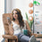 Mcombo Recliner with Ottoman Reclining Chair with Massage and Lumbar Pillow, 360 Degree Swivel Wood Base, Faux Leather 9068
