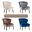 Mcombo Modern Accent Chair, Velvet Tufted Wingback Club Chairs, Leisure Upholstered Side Chair with Wood Legs, Comfy Shell Chair Vanity Chair for Living Room Bedroom Reception 4720