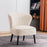Mcombo Modern Accent Chair, Velvet Tufted Wingback Club Chairs, Leisure Upholstered Side Chair with Wood Legs, Comfy Shell Chair Vanity Chair for Living Room Bedroom Reception 4720