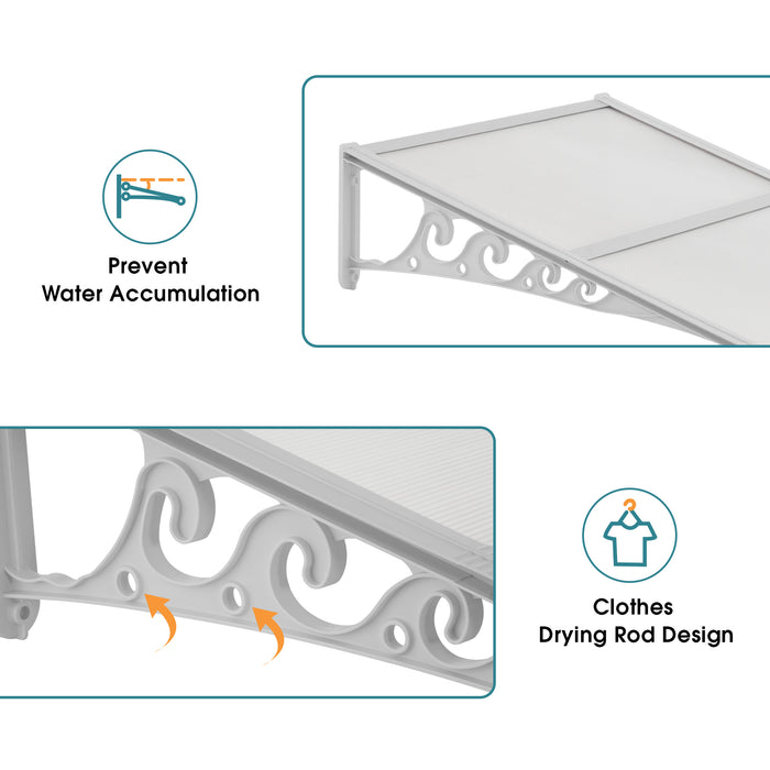 MCombo Window Awnings, Polycarbonate Awnings for Doors, Outdoor Patio Canopy Cover AW404/AW408