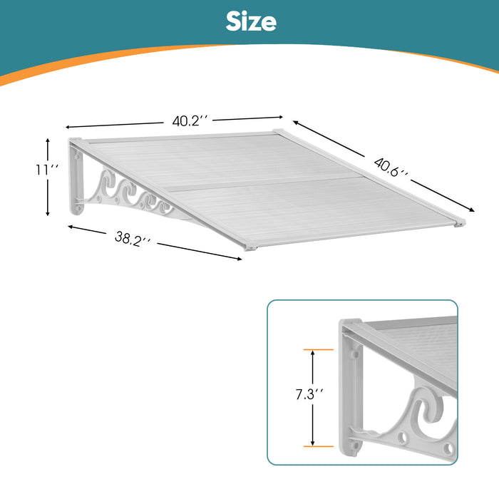 MCombo Window Awnings, Polycarbonate Awnings for Doors, Outdoor Patio Canopy Cover AW404/AW408