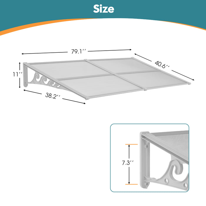 MCombo Window Awnings, Polycarbonate Awnings for Doors, Outdoor Patio Canopy Cover AW404/AW408