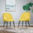 Mcombo Velvet Dining Chairs Set of 2, Soft Tufted Modern Living Room Chairs Upholstered Accent Chairs Baby Blue Armless Chairs with Gold-Finished Metal Legs 6090-GD923