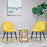 Mcombo Velvet Dining Chairs Set of 2, Soft Tufted Modern Living Room Chairs Upholstered Accent Chairs Baby Blue Armless Chairs with Gold-Finished Metal Legs 6090-GD923