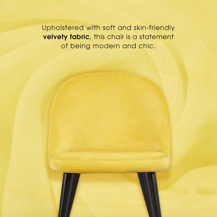 Mcombo Velvet Dining Chairs Set of 2, Soft Tufted Modern Living Room Chairs Upholstered Accent Chairs Baby Blue Armless Chairs with Gold-Finished Metal Legs 6090-GD923